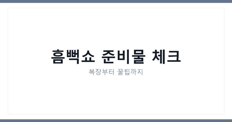 흠뻑쇼 준비물