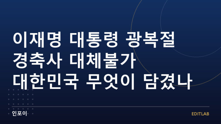 이재명 대통령 광복절 경축사